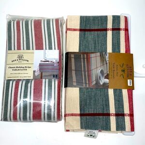 🔥BEE & WILLOW HOME CLASSIC HOLIDAY STRIPE TABLE runner & table cloth New